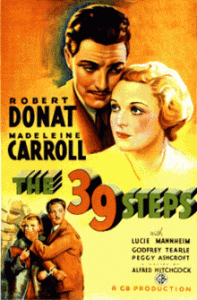 Film poster of Robert Donat and Madeleine Carroll