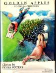 book cover with a girl and a boy reading and a golden appletree
